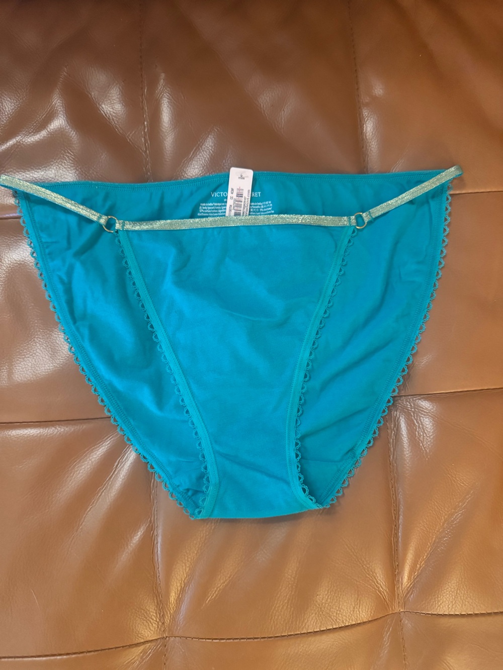 Victoria's Secret Teal & Gold String Bikini Panty